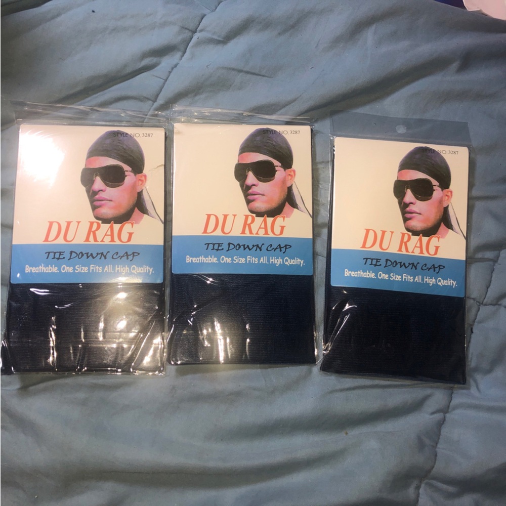 Three Du Rag Tie Down Caps